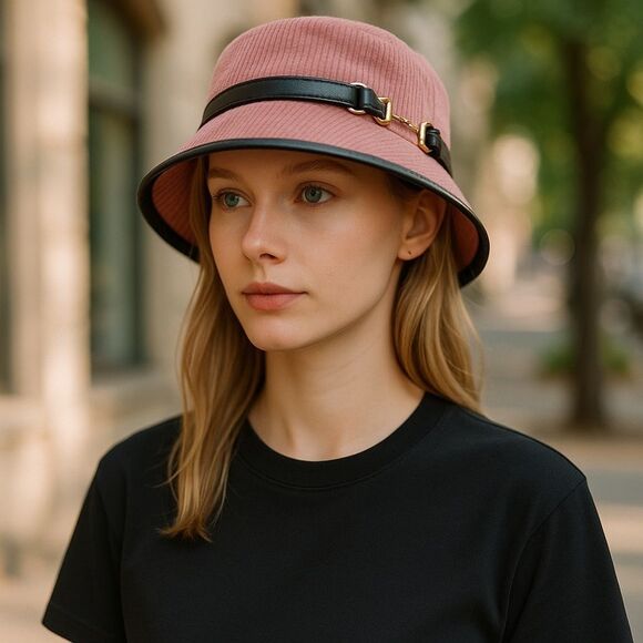 Gucci NWT Pink and Black Wide-Bucket Hat - Picture 4 of 5